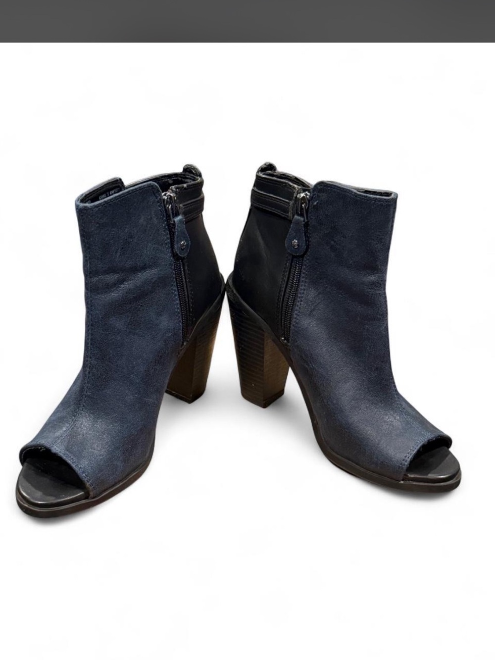 Simply Vera Vera Wang Navy Suede Peep-Toe Ankle Boots